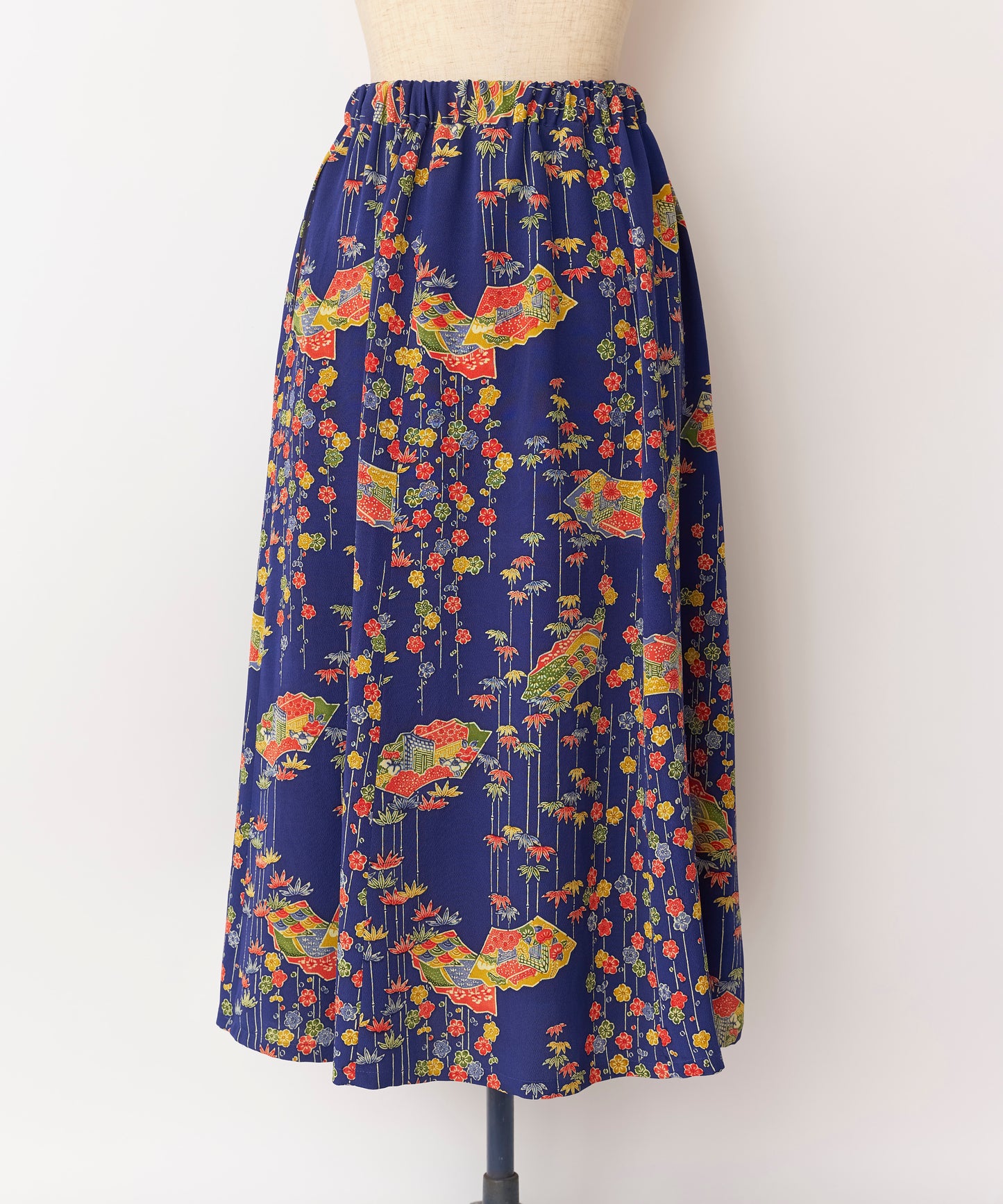 KIMONO gather skirt TUSK02E003-NVY