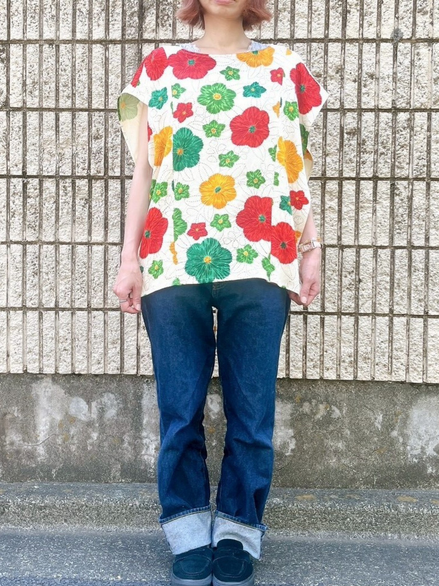 TUTT3E6010 キモノスクエアトップス　Kimono square tops